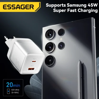 Essager 70W GaN Charger PD Charge  USB Type C Charger Support PD QC PPS Portable Fast Charger For iPhone 15 14 13 Laptop Charger - Image 3