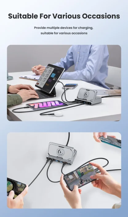 ASOMETECH 160W USB Charging Station 7 in 1 Wireless Charger 65W 45W PPS PD Type C Fast Charge For Macbook iPad iPhone 16 Samsung - Image 27