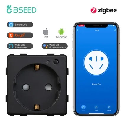 BSEED Zigbee Smart Socket EU Power Monitor Outlet DIY Function Parts Work With Tuya Smart Life Alexa App Indicator Wall Mounted - Image 12