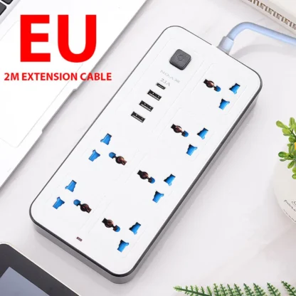 Universal USB Power Outlet Multi Plugs EU US UK Outlet Power Strip With Extension Cord Type C Port Charge Electrical Socket Home - Image 11