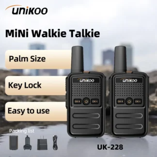 UNIKOO UK228 Walkie Talkie 2 pcs Mini Size Portable Handheld Radio Wireless Set Twol Way Radio Station Comunicador Transceiver