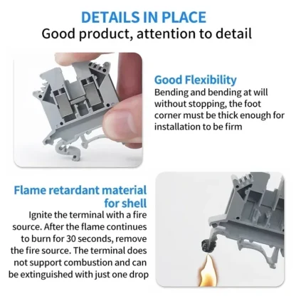 High Quality UK Terminals Screw Clamp Connector for Wiring,Brass DIN Rail Connector, UK1.5N/2.5B/3N/5N/6N/10N/16N/25N/35N/50N - Image 3