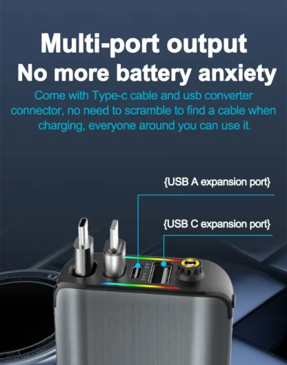 Retractable Car Charger With Starlight, 4 In 1 USB C For IPhone And Android Car Charger Fast Charging, - Image 9