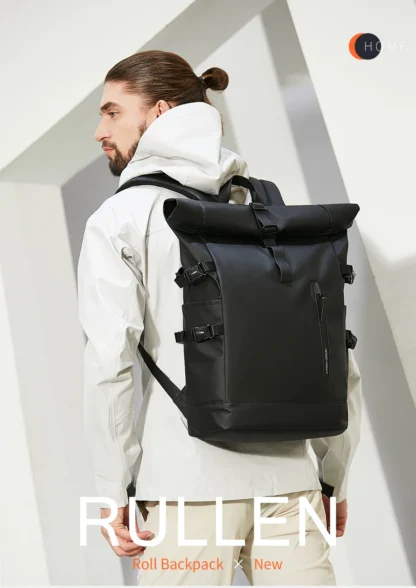 HK Expandable Travel Backpack Men Large Capacity Waterproof 15.6” Laptop Bag Hiking Rucksack Cycling Daypack Bag with USB Port - Image 15