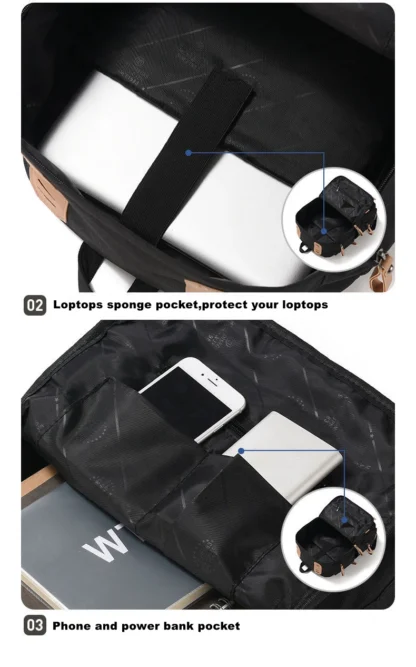 Travel Backpack Airplane Large Capacity Multi-Function Lightweight Oxford Waterproof College Casual Bag Notebook Bagpacks - Image 33
