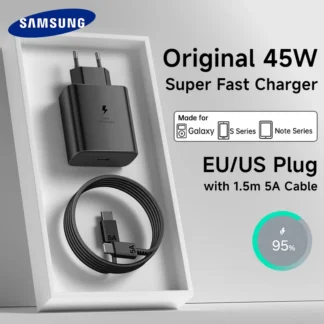 Original Samsung 45w Super Fast Charger EU US Adapter PD Type C Z Fold7 Z Flip7 S25 Edge S25 S24 S23 S22 A56 A36 Tab S10 FE S9
