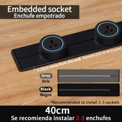 US UN/USB Type-C  Wall power rail socket, kitchen aluminum expansion socket 40cm 50cm, built-in socket on countertopus - Image 11