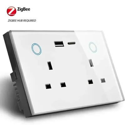 Shawader Zigbee Smart Tuya USB PD 20W Type C Charge Wall Socket UK Plug Outlet Touch Switch Wireless Remote by Alexa Google Home - Image 11