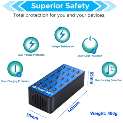 The 10-port 20-port usb charger is lightweight and designed to charge smartphones, tablets and other usb devices - Image 17