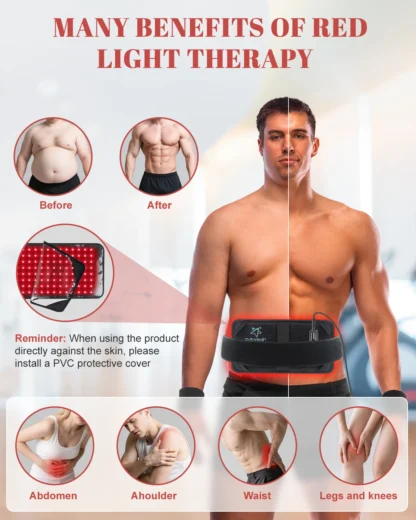 60 LEDs 660nm Red Light Infrared Belt 850nm Back Burn Fat Wrap Slimming Machine Waist Heat Pad For Muscle Soreness Skin Care - Image 14