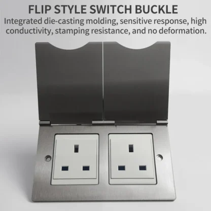 Wall Mount 1 Gang 2 Gang 8mm Stainless Steel Panel Socket 13A Switch Computer Socket Telephone Socket Thai US UK EU France - Image 3