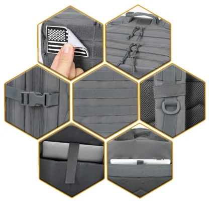 45L Tactical Backpack Molle for survival Assault Pack CCW 3 Day survival Bag Hiking Treeking Rucksack heavy duty backpack - Image 21