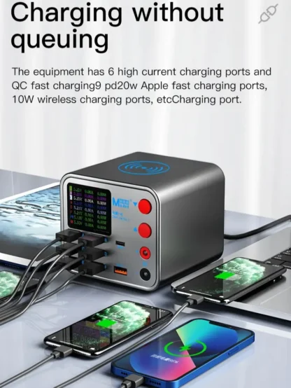 8 Port USB PD Fast Charging Wireless Charger With Anti Short Circuit Repair Function Mobile Phone Power For iPhone 15 13 Xiaomi - Image 12