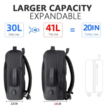 Travel Backpack For Men 40L Large Capacity Expandable Laptop Backpack USB Port Waterproof multi-functional Travel bag - Image 3
