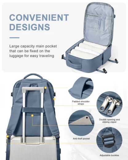 Laptop Bag Travel Backpack for Women Large Capacity Easyjet Carry-Ons 45x36x20 Backpack Ryanair 40x20x25, Men's Cabin Backpack - Image 18