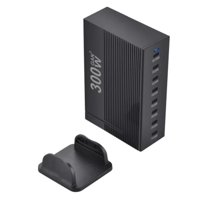 New Style 300W Gan C Fast Charger PD100W Vertical Stripe 8-port Charging station HUB Fast Compact GAN charger power adapter - Image 3