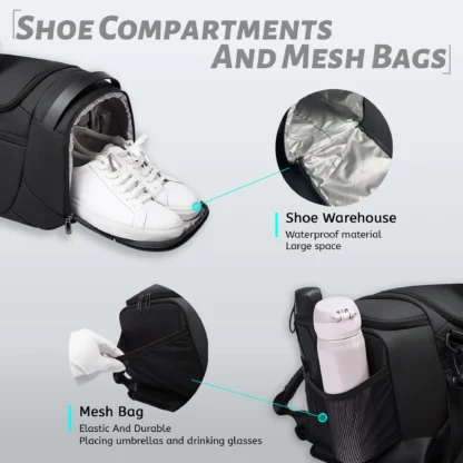 BANGE Sports Waterproof Duffel Bags With Shoe Compartment 21 Inch Gym Bag For Men With Wet and Dry Compartment Travel Bags Gym - Image 5