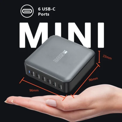 285W USB C Charger GaN 6 Ports Desktop Charging Station For iPhone 13 Samsung Xiaomi iPad MacBook PD Charger Type C Fast Charger - Image 4