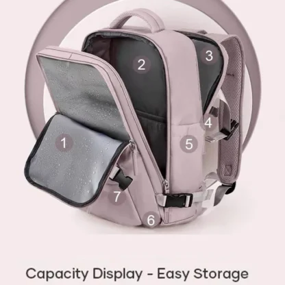 Girls' short distance business travel backpack, large capacity leisure travel backpack, multi compartment computer backpack - Image 6