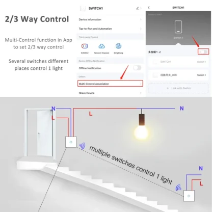 Tuya Smart Life WiFi Wall Touch Button 220V AC Light Switch for Lamp 1 2 3 4 Gang APP Voice Remote Control EU UK Europe Standard - Image 4