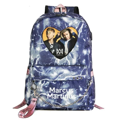 Marcus and Martinus Boys Girls School Bags Teenager USB Charging Chain Travel Backpack Student College Bookbag Mochila - Image 26