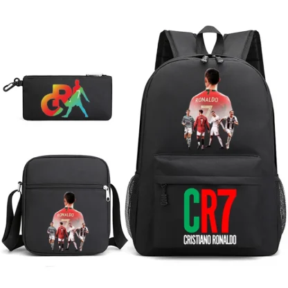 Football Ronaldo CR7 Backpack 3pcs/set School Bags for Girls Boy Laptop Travel Knapsack Women Rucksack Shoulder Bags Pen Case - Image 6