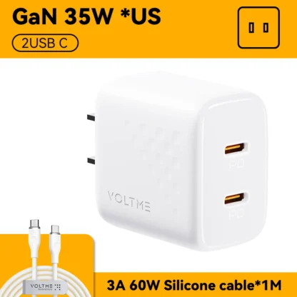 VOLTME 35W GaN USB C Charger Quick Charge 4.0 3.0 PD USB-C Charger For Macbook Air 15" IPhone 15 14 Pro Max Type C Fast Charger - Image 12