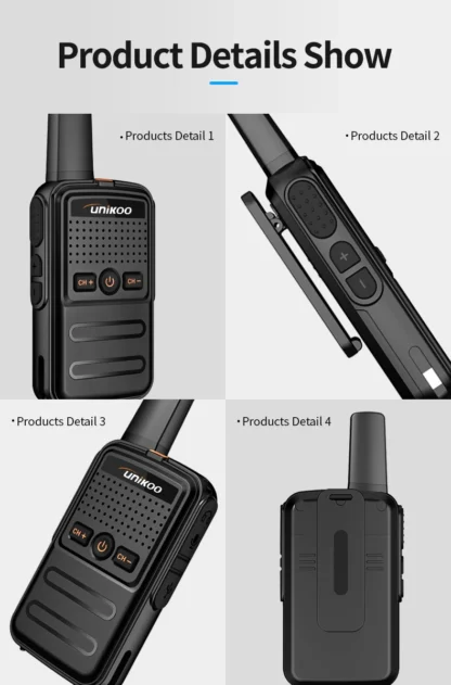 UNIKOO UK228 Walkie Talkie 2 pcs Mini Size Portable Handheld Radio Wireless Set Twol Way Radio Station Comunicador Transceiver - Image 18