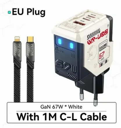 WEKOME Robot 67W GaN Fast Charger Type C Quick Charge QC4.0 PD3.0 PPS Fast USB Charger for iPhone Samsung Xiaomi Tablets Macbook - Image 16