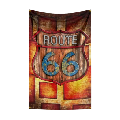 3X5Ft U.S. Route 66 Motorcycle Flag Polyester Digital Printing Car Banner For Decor - Image 10
