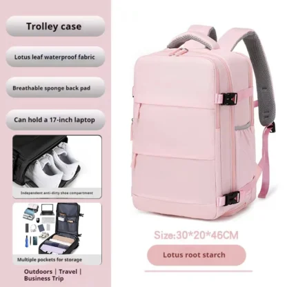 Men's Large Capacity Waterproof Backpack with Independent Compartment and Multifunctional Slots, Retro Multifunctional Travel Ba - Image 11