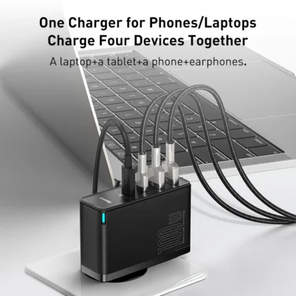 Baseus GaN Charger 100W PD QC USB Fast Charger Type C Quick Charging USB C Phone Charger for iPhone 15 14 13 12 Pro Max Macbook - Image 3