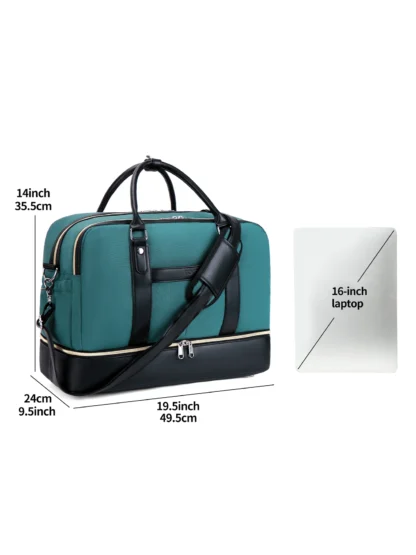 Large Capacity Travel Bag Handbag Tote Travel Bag Shoulder Weekend Bag with Shoe Compartment Breathable Travel Night Bags - Image 2