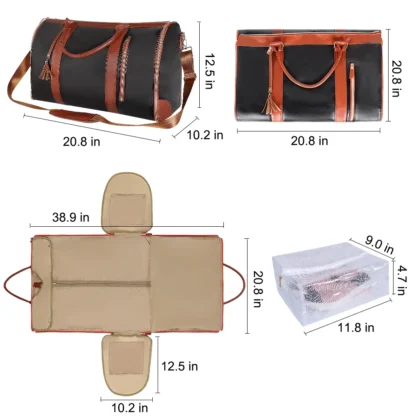Suit Storage Bag Travel Women PU Folding Travel Bag Large Capacity Hand Luggage Bag Multi Function Waterproof Travel Organizer - Image 14