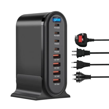 320W GaN Charger Multiple Ports Desktop Charging Station PD3.0 QC USB Type C Fast Charge For iPhone 14/Samsung s24/iPad/Xiaomi - Image 14
