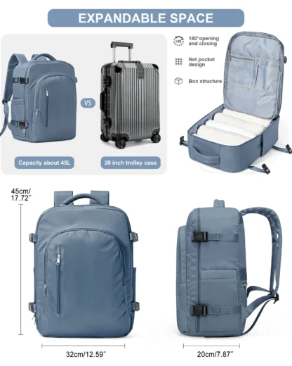 Laptop Bag Travel Backpack for Women Large Capacity Easyjet Carry-Ons 45x36x20 Backpack Ryanair 40x20x25, Men's Cabin Backpack - Image 15