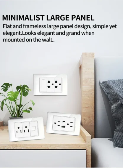 American Thai Standard 118*75mm USB Type-C 20W Fast Charging Power Outlet Smart 3A Socket Wall Light Switch Office Home Use 110V - Image 32