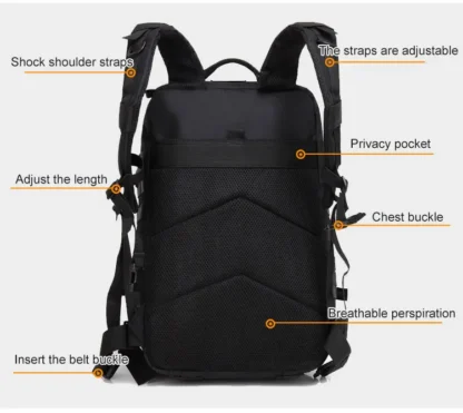 50L Tactical Backpack Men's Travel Large Capacity Rucksacks Men Waterproof Outdoor Sports Multi-functional Bags - Image 37