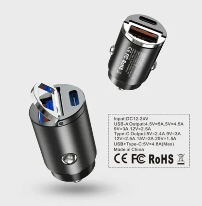 Mini Stealth Car Adapter QC 4.0 3.0 Quick Charge Type C PD Charger 30W PD+QC/PD+PD Car Charger For iPhone 12 13 Huawei Xiaomi - Image 6