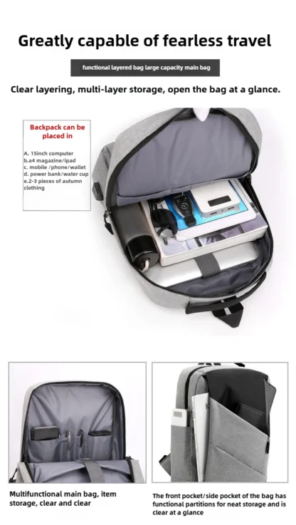 Mens Business Backpack Waterproof Laptop Bag Large Capacity Stylish Anti Theft Daypack for Work Office College Travel - Image 18