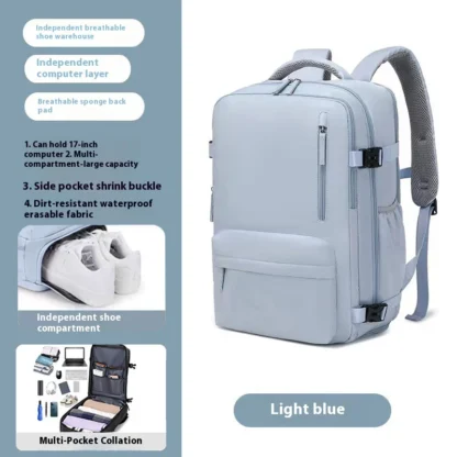 Customized commuting large capacity backpack with dry and wet separation storage, mommy travel bag, short distance business trip - Image 15