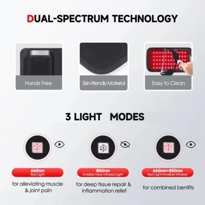 60 LEDs 660nm Red Light Infrared Belt 850nm Back Burn Fat Wrap Slimming Machine Waist Heat Pad For Muscle Soreness Skin Care - Image 3