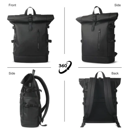 HK Expandable Travel Backpack Men Large Capacity Waterproof 15.6” Laptop Bag Hiking Rucksack Cycling Daypack Bag with USB Port - Image 4