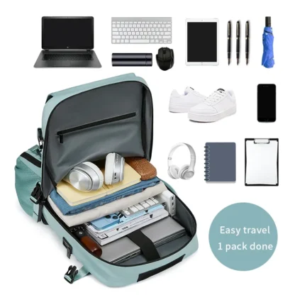 Woman travel backpack,waterproof 16 inch Business Laptop Backpack with Shoe Bag Hidden USB charging port Hiking camping backpack - Image 3