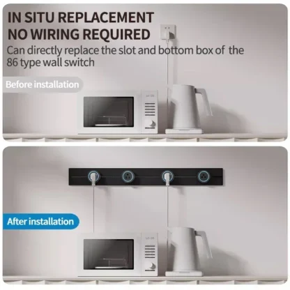 50cm Rail Socket,UK/EU/US/UN Standard Adapter Plug,Home Kitchen/Meeting Wall Mounted/Embedded Track Power Outlet with USB+Type-c - Image 4
