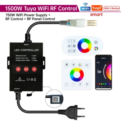 Tuya WiFi RGB Dimmer 220V 750W 1500W EU/AU/UK Power Plug RF Remote Controller for SMD2835/5050 4Pin LED Neon Strip Light - Image 14