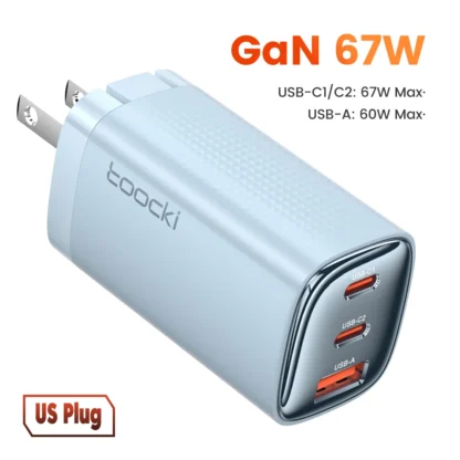 Toocki 67W GaN USB Type C Charger Digital Display 65W 45W PPS PD QC4.0 Quick Charge For Macbook Laptop IPAD Tablet iPhone 15 14 - Image 14
