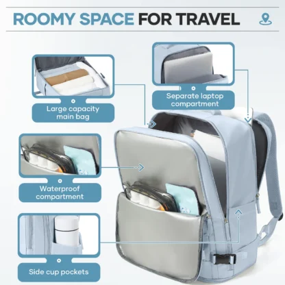 Easyjet Cabin Bag 45x36x20 Backpack Cabin Men Laptop Backpack Under Seat Travel Backpack School Storage Laptop Bag Multipurpose - Image 3