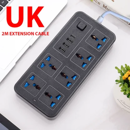 Universal USB Power Outlet Multi Plugs EU US UK Outlet Power Strip With Extension Cord Type C Port Charge Electrical Socket Home - Image 8