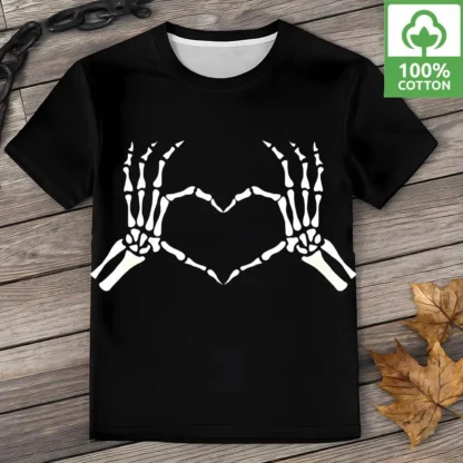 New Men's Gothic Skull Graphic T-shirts Youth Oversized Personalized Y2K Clothes Unisex Streetwear Soft 100% Cotton Short Sleeve - Image 5